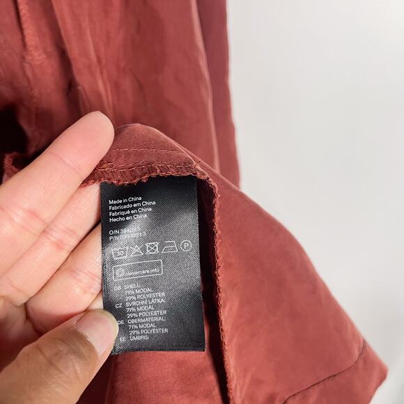 H&M Divided Womens 6 Brick Orange Lightweight Utility Jacket Drape 3/4 Sleeve - Picture 10 of 10